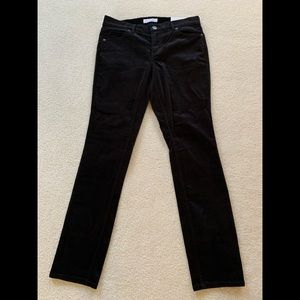 NWT Loft Petite black velvet skinny jeans